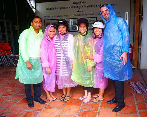 DDP staff in raincoats